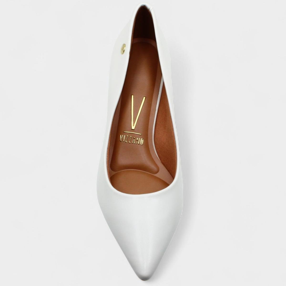 Scarpin Vizzano Salto Baixo Básico Bico Fino Feminino - Off White Off White 3