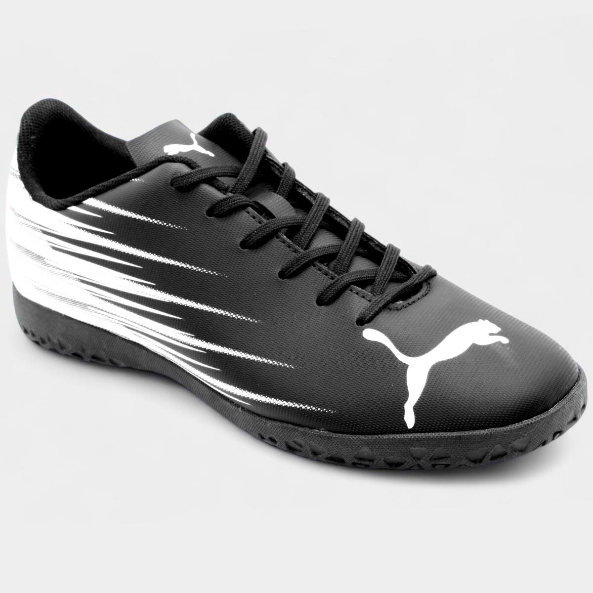 Chuteira Futsal Puma Attacanto II Masculina - Preto e Branco