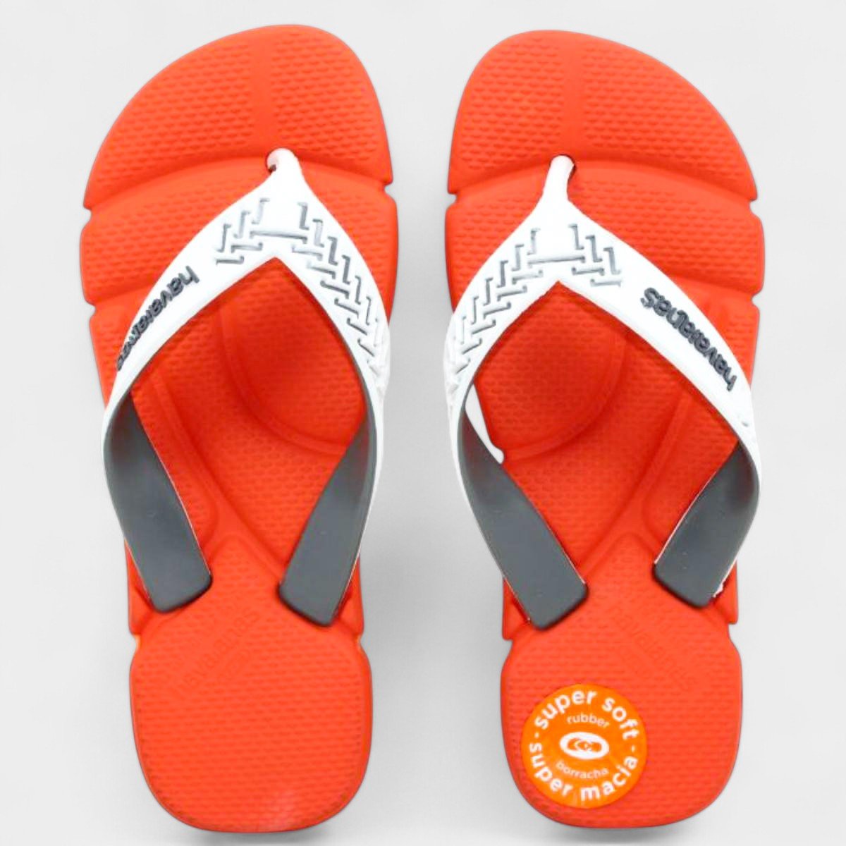 Chinelo Havaianas Power 2.0 Masculino - Laranja e Cinza