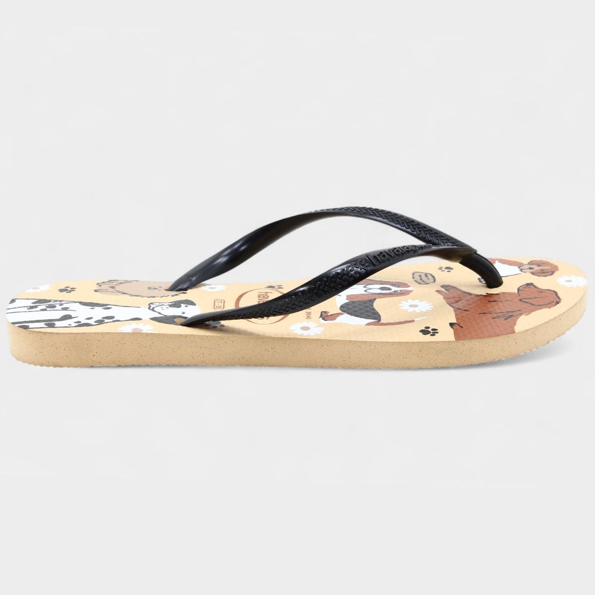 Chinelo Havaianas Slim Pets Feminino - Preto e Bege Preto/Bege 3