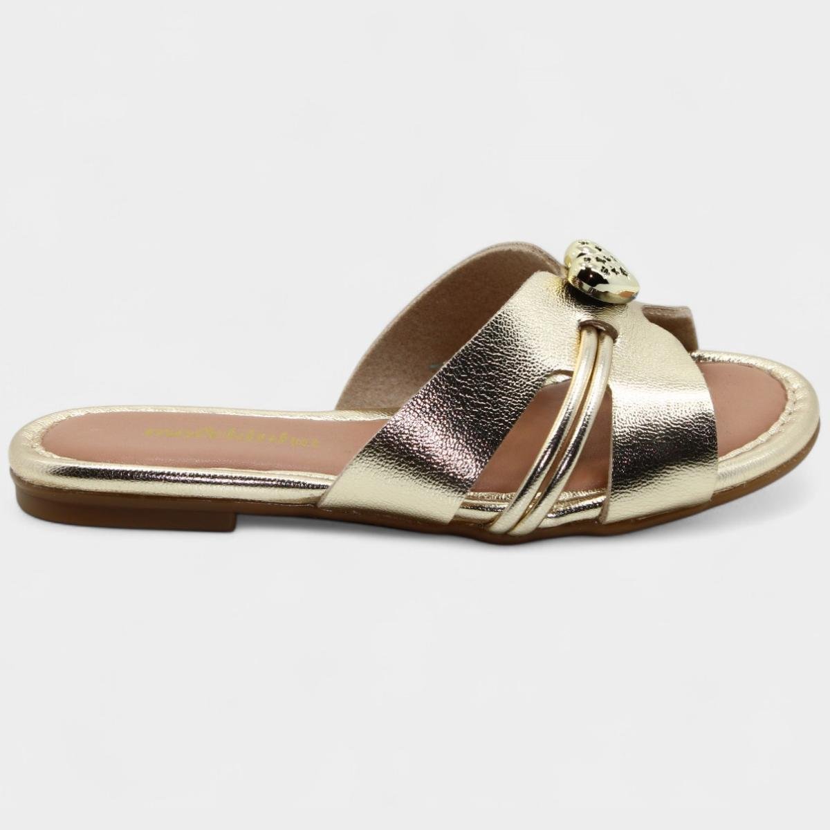 Rasteira Infantil Molekinha Detalhe Menina - Dourado Dourado 2