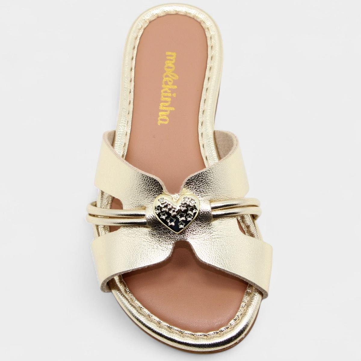 Rasteira Infantil Molekinha Detalhe Menina - Dourado Dourado 3