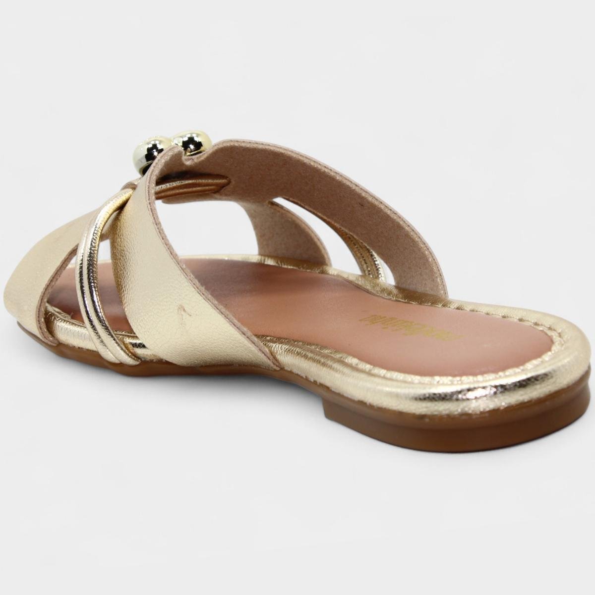 Rasteira Infantil Molekinha Detalhe Menina - Dourado Dourado 4