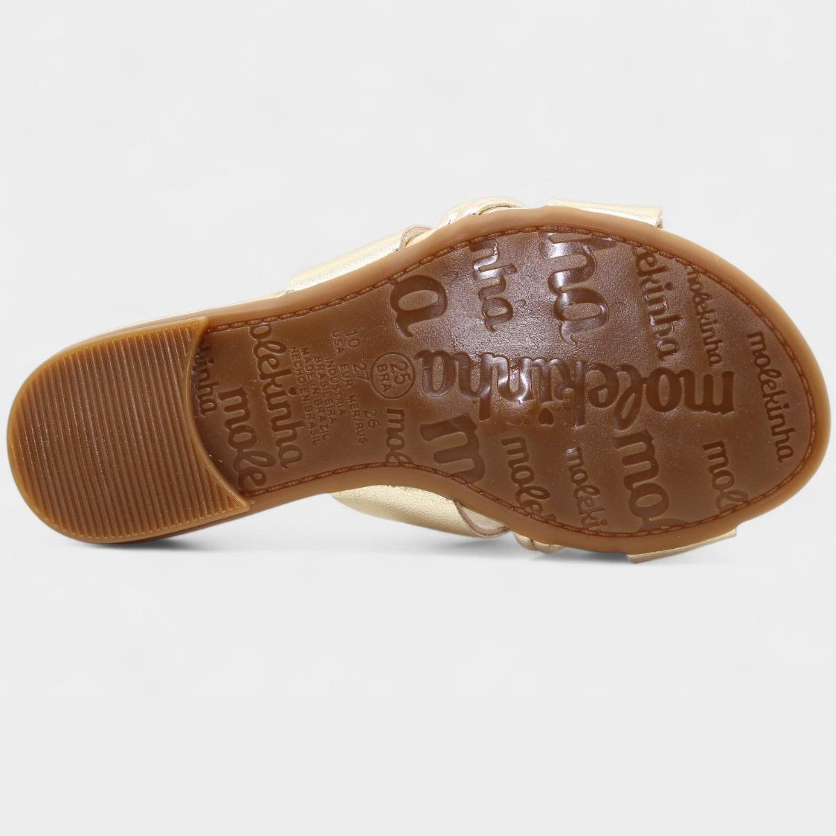 Rasteira Infantil Molekinha Detalhe Menina - Dourado Dourado 5