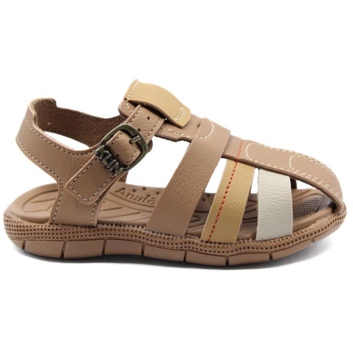 Sandália Infantil Klin Tic Tac Casual Baby - Marrom Claro Marrom 2