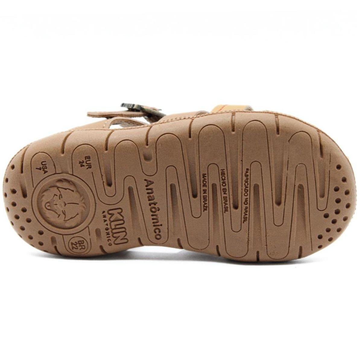 Sandália Infantil Klin Tic Tac Casual Baby - Marrom Claro Marrom 5