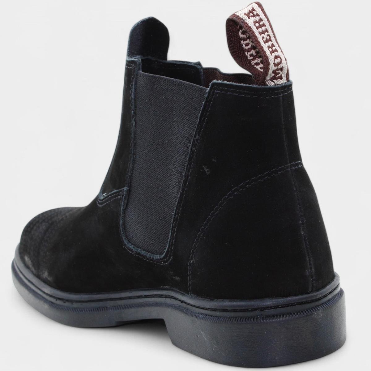 Botina Couro Moreira Vaquejada Masculina - Preto Preto 4