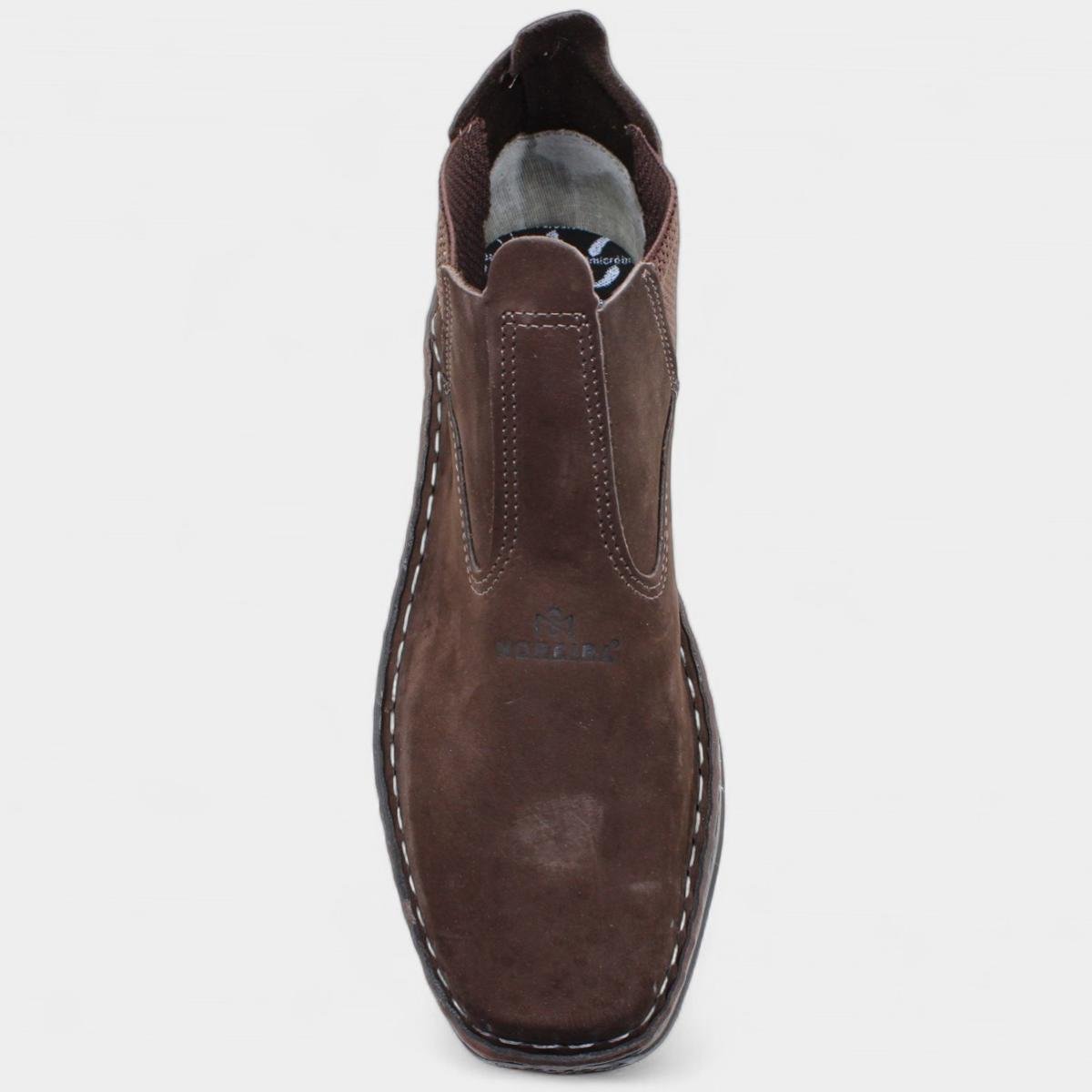 Botina Couro Moreira Espiguete Masculina - Marrom Marrom 3