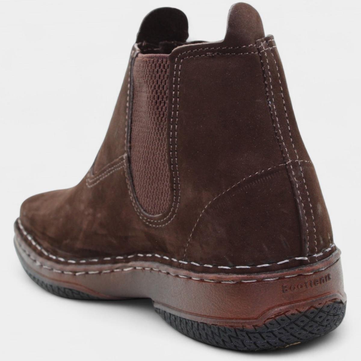 Botina Couro Moreira Espiguete Masculina - Marrom Marrom 4