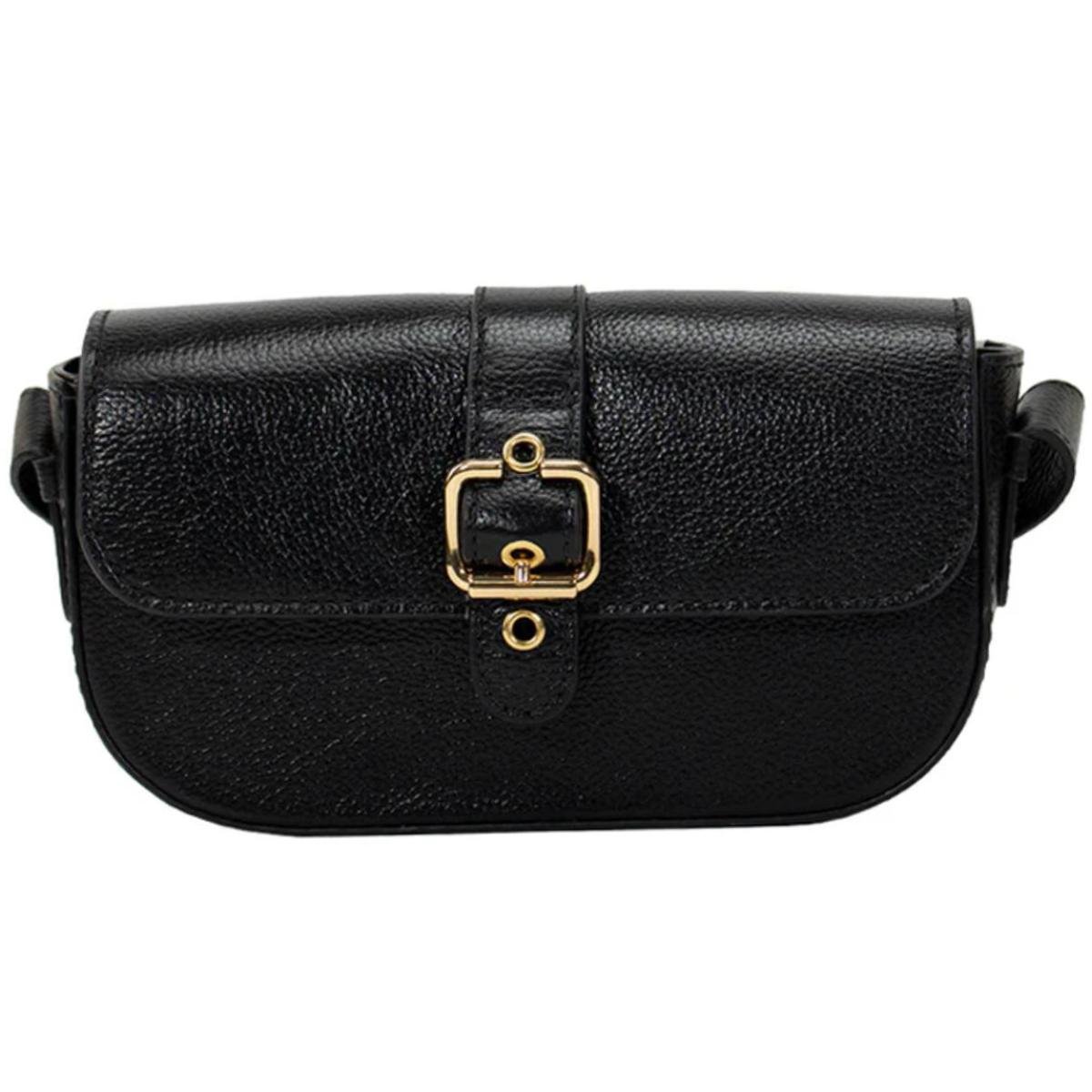 Bolsa Classe Couro Legítimo Bag Clara Feminina - Preto Preto 2