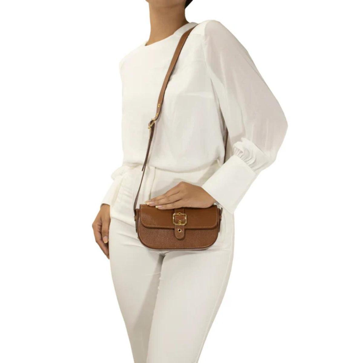 Bolsa Classe Couro Legítimo Bag Clara Feminina - Marrom Marrom 3