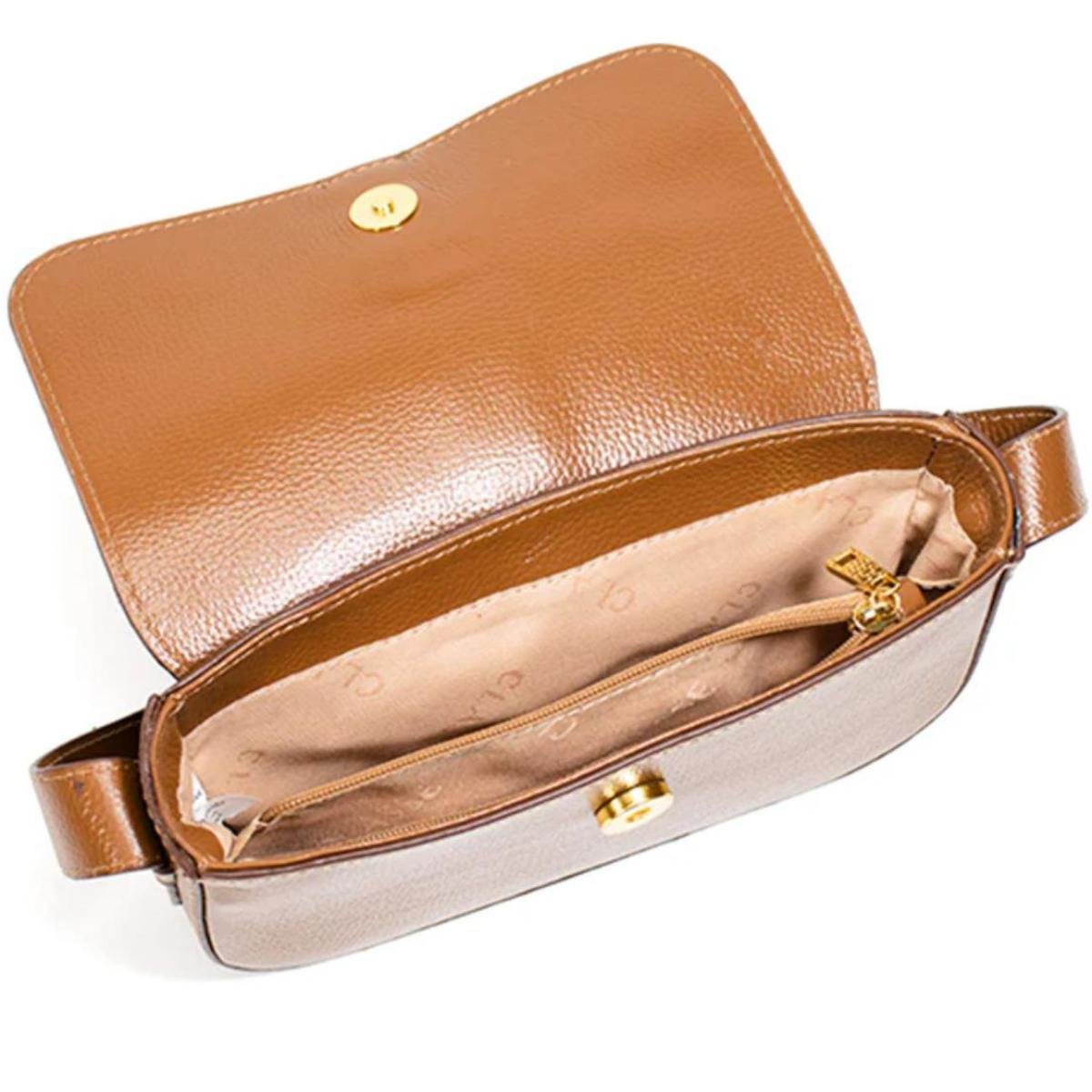 Bolsa Classe Couro Legítimo Bag Clara Feminina - Marrom Marrom 4