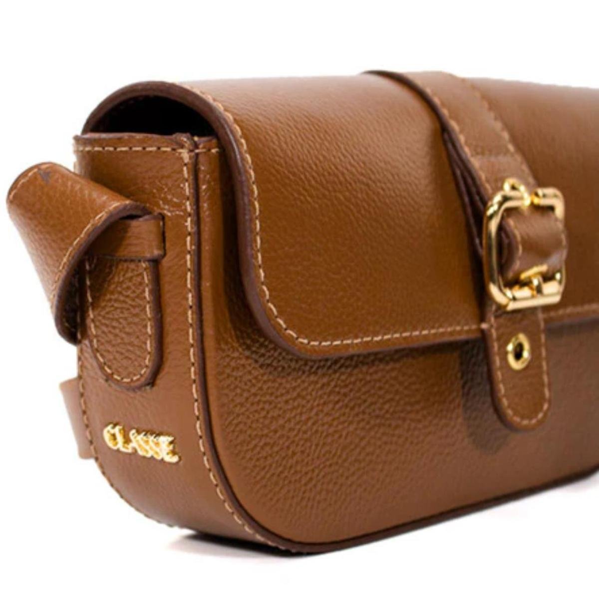 Bolsa Classe Couro Legítimo Bag Clara Feminina - Marrom Marrom 5