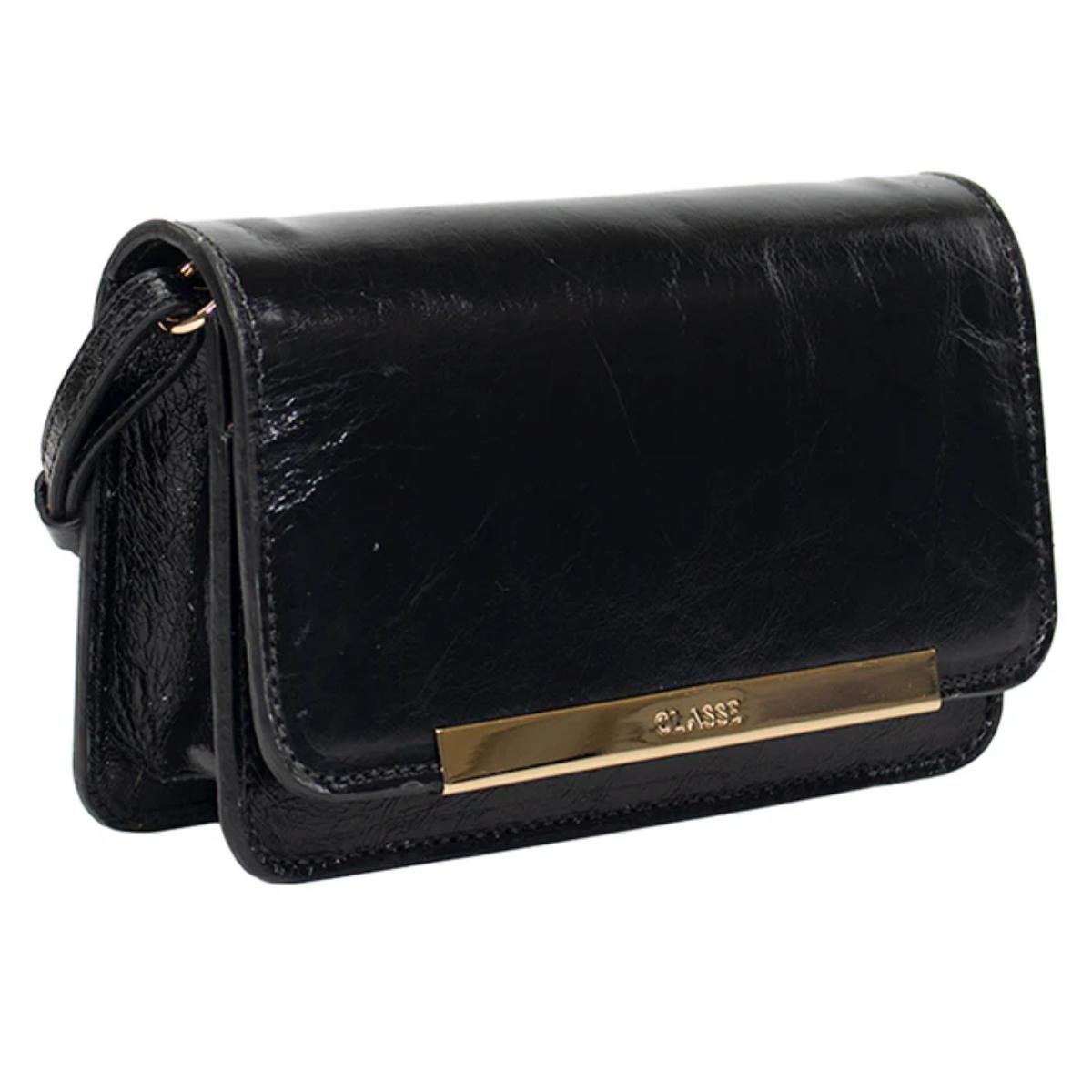 Bolsa Classe Couro Legítimo Bag Lore Feminina - Preto