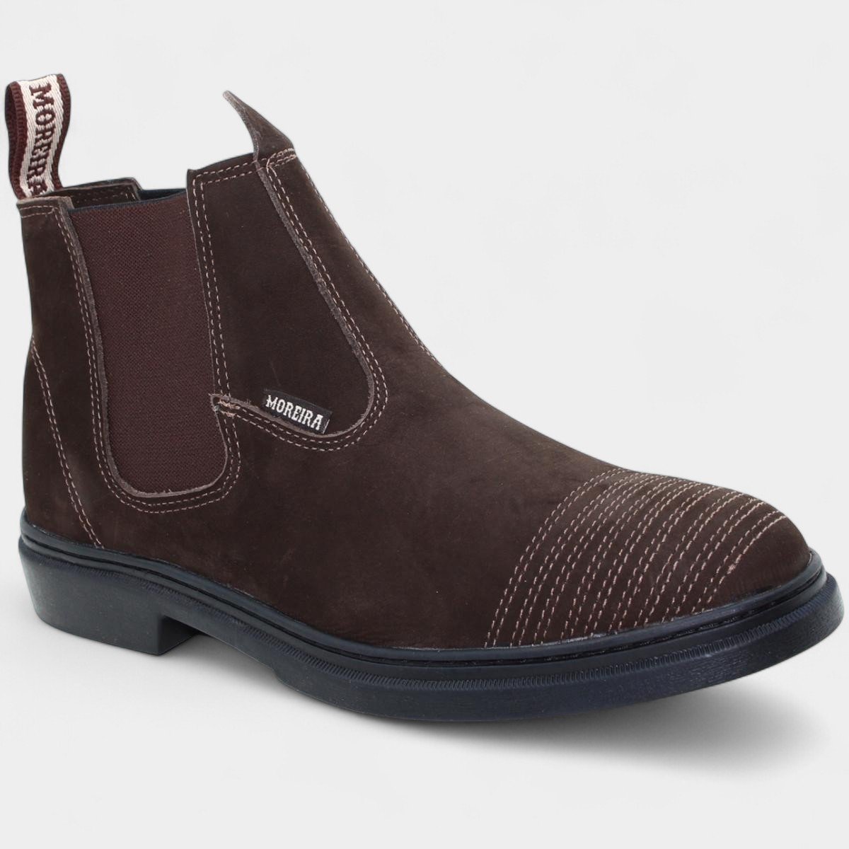 Botina Couro Moreira Vaquejada Masculina - Marrom Escuro