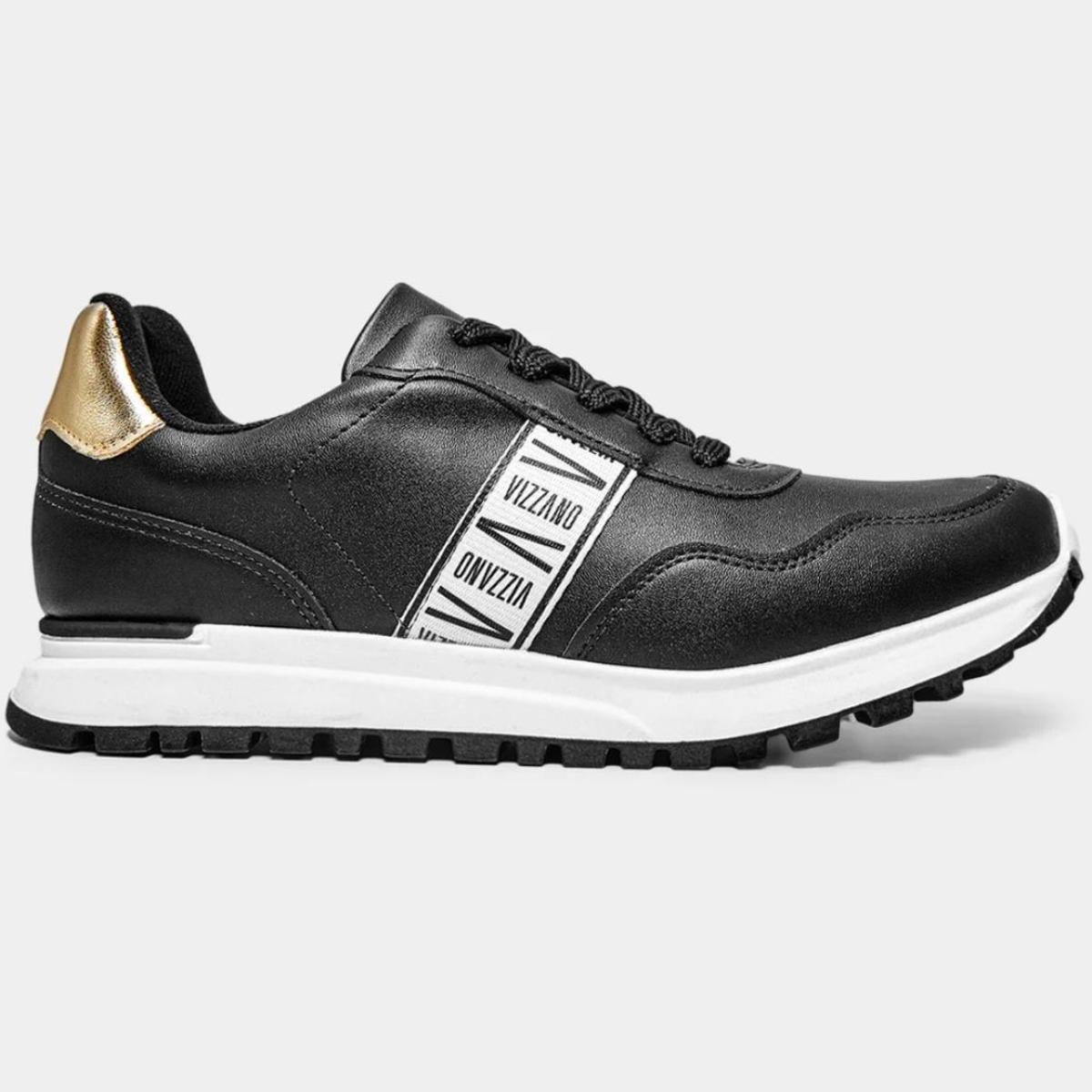 Tênis Vizzano Casual - Preto e Dourado Preto/Dourado 2
