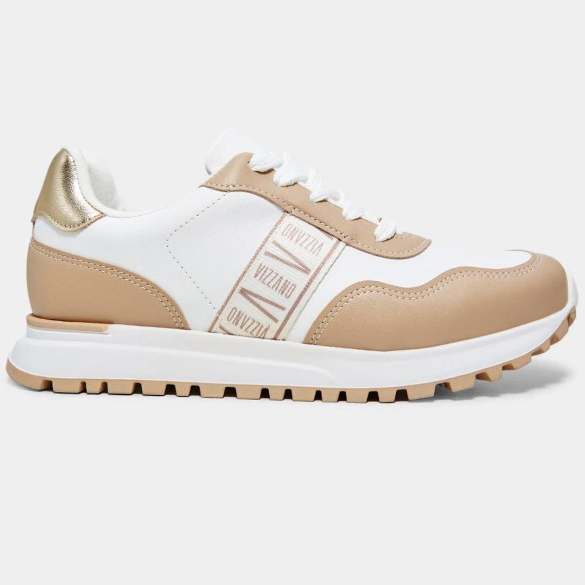 Tênis Vizzano Casual - Branco e Bege Branco/Bege 2
