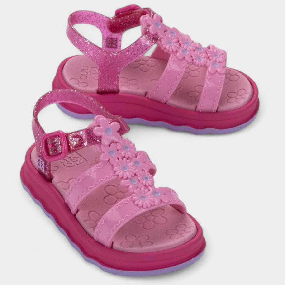 Sandália Infantil Zaxynina Garden Menina - Rosa e Roxo