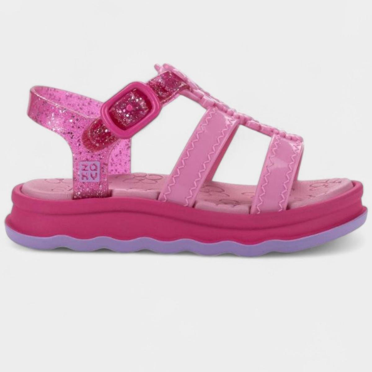 Sandália Infantil Zaxynina Garden Menina - Rosa e Roxo Rosa 2