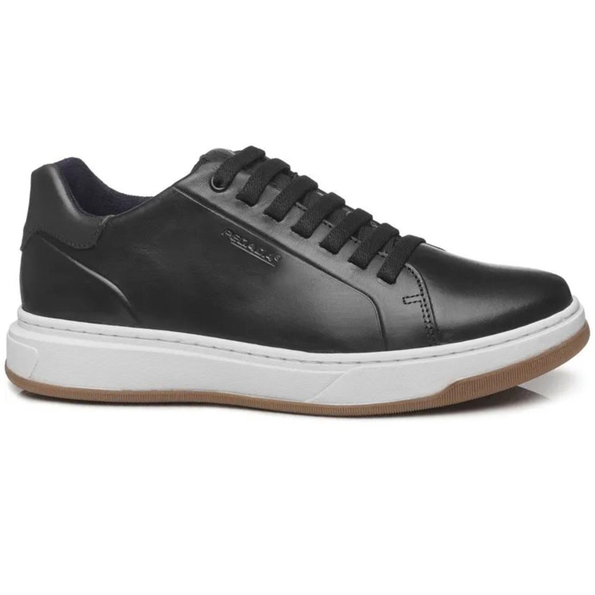 Tênis Couro Pegada Casual Masculino - Preto Preto 2