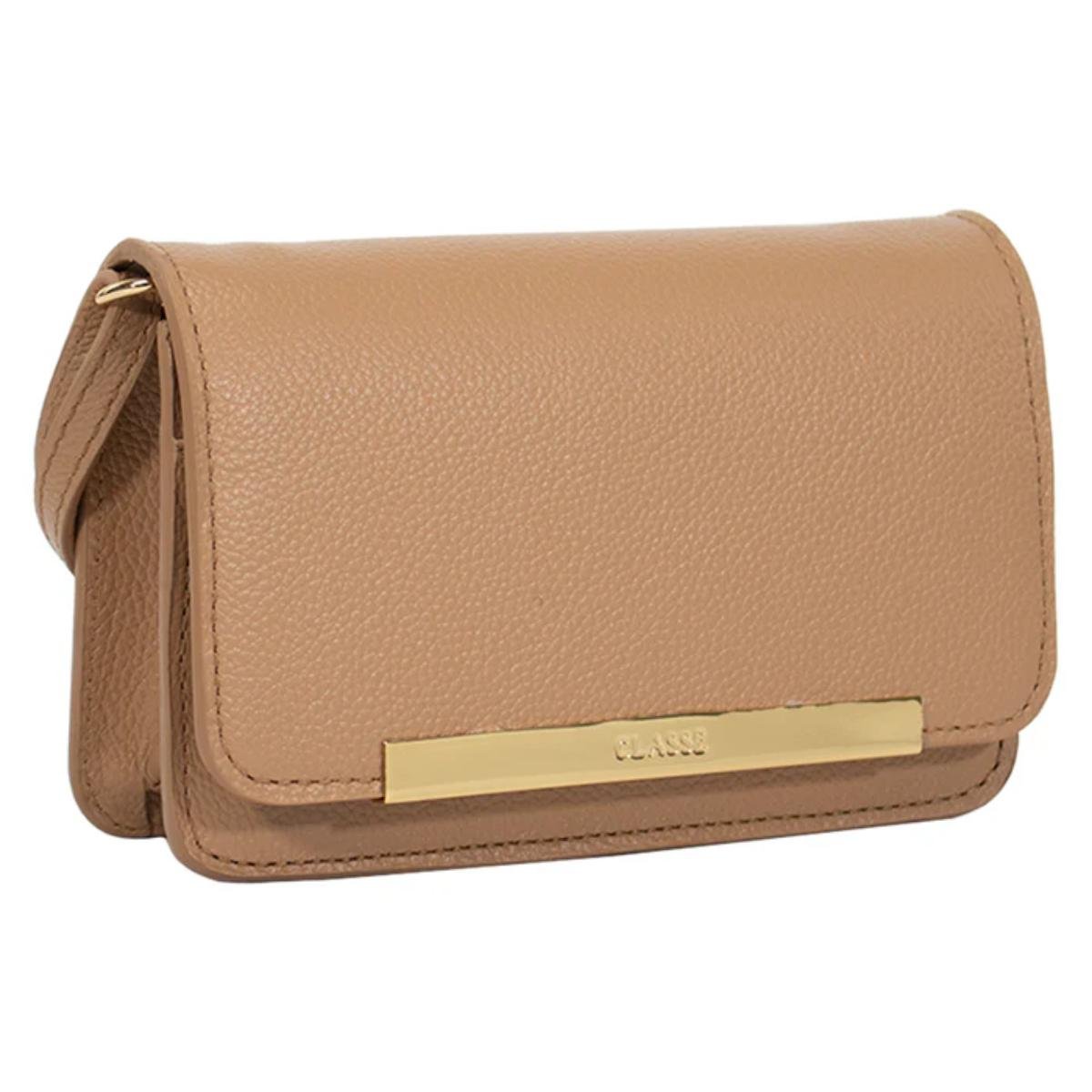 Bolsa Classe Couro Legítimo Bag Lore Feminina - Bege