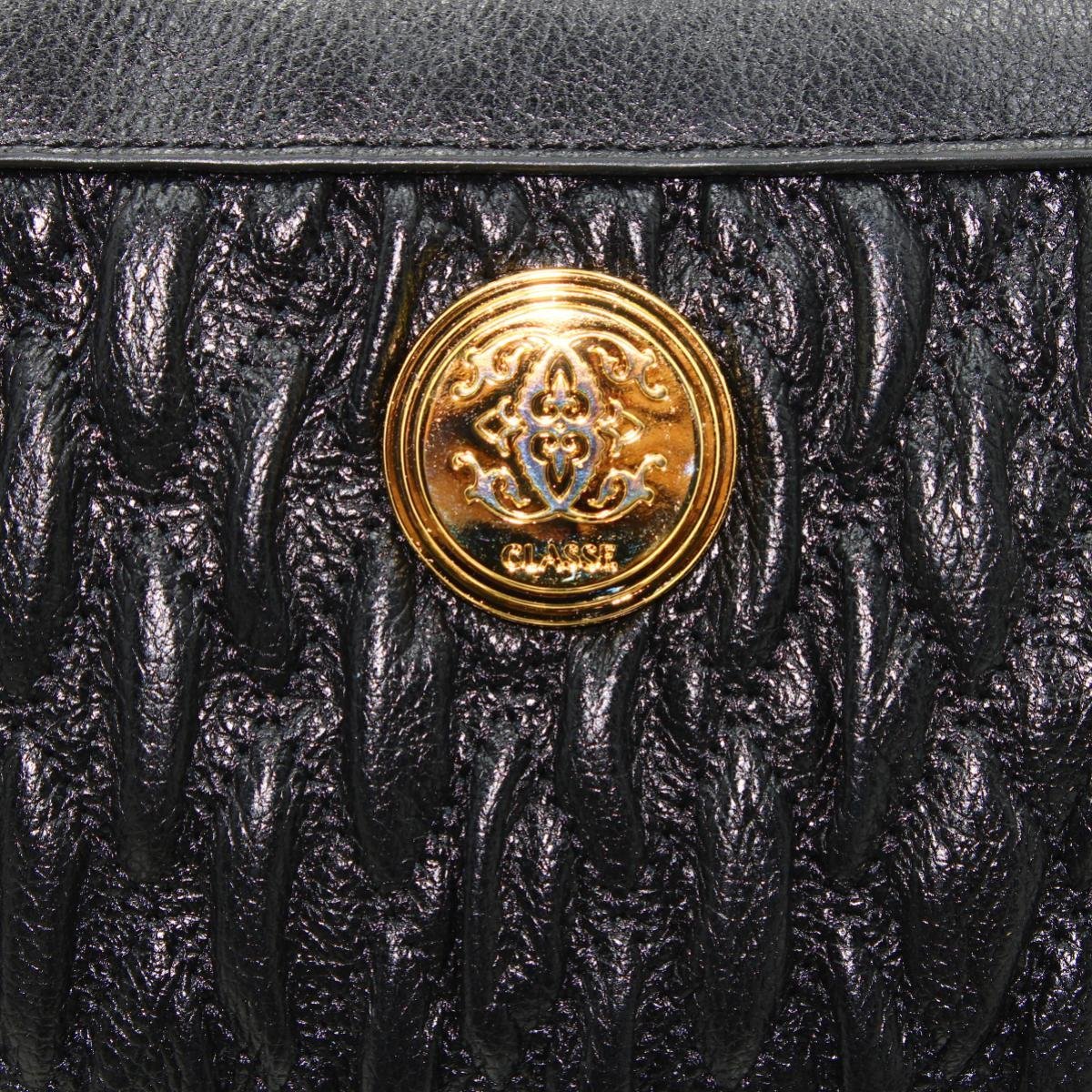 Bolsa Crossbody Classe Couro Legítimo Casual Kelly Feminina - Preto Preto 3