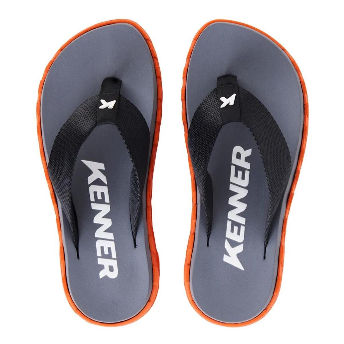 Chinelo Kenner Megah Masculino - Cinza e Laranja Cinza/Laranja 2