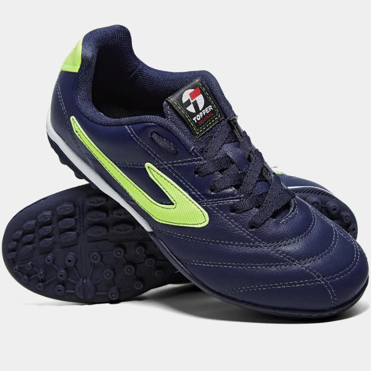 Chuteira Society Topper Furia Unissex - Marinho e Verde