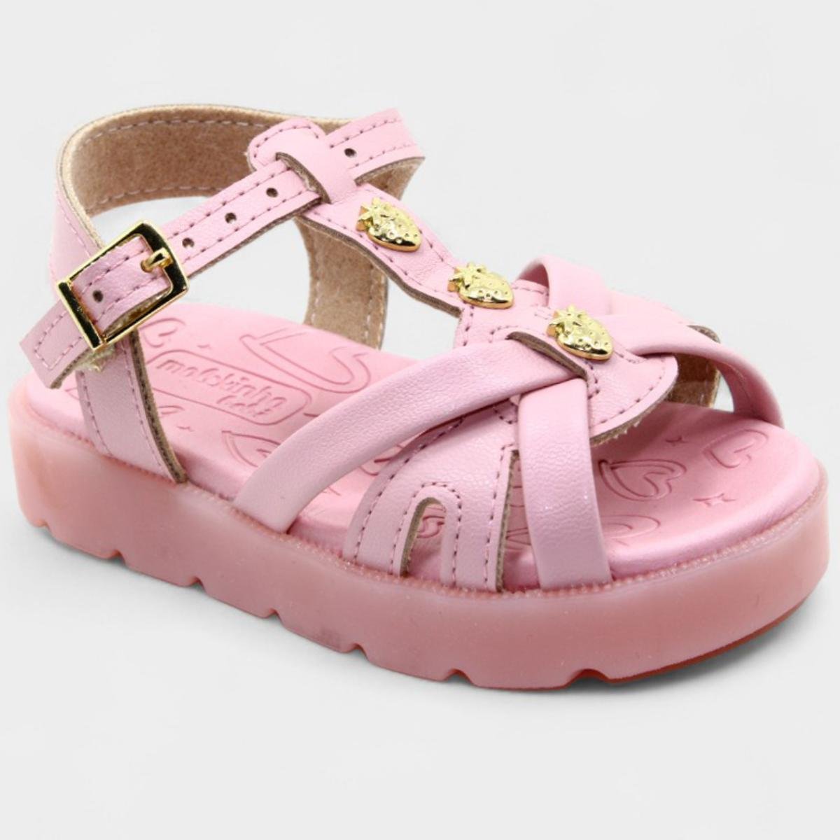 Papete Infantil Molekinha Apliques Menina - Rosa Claro