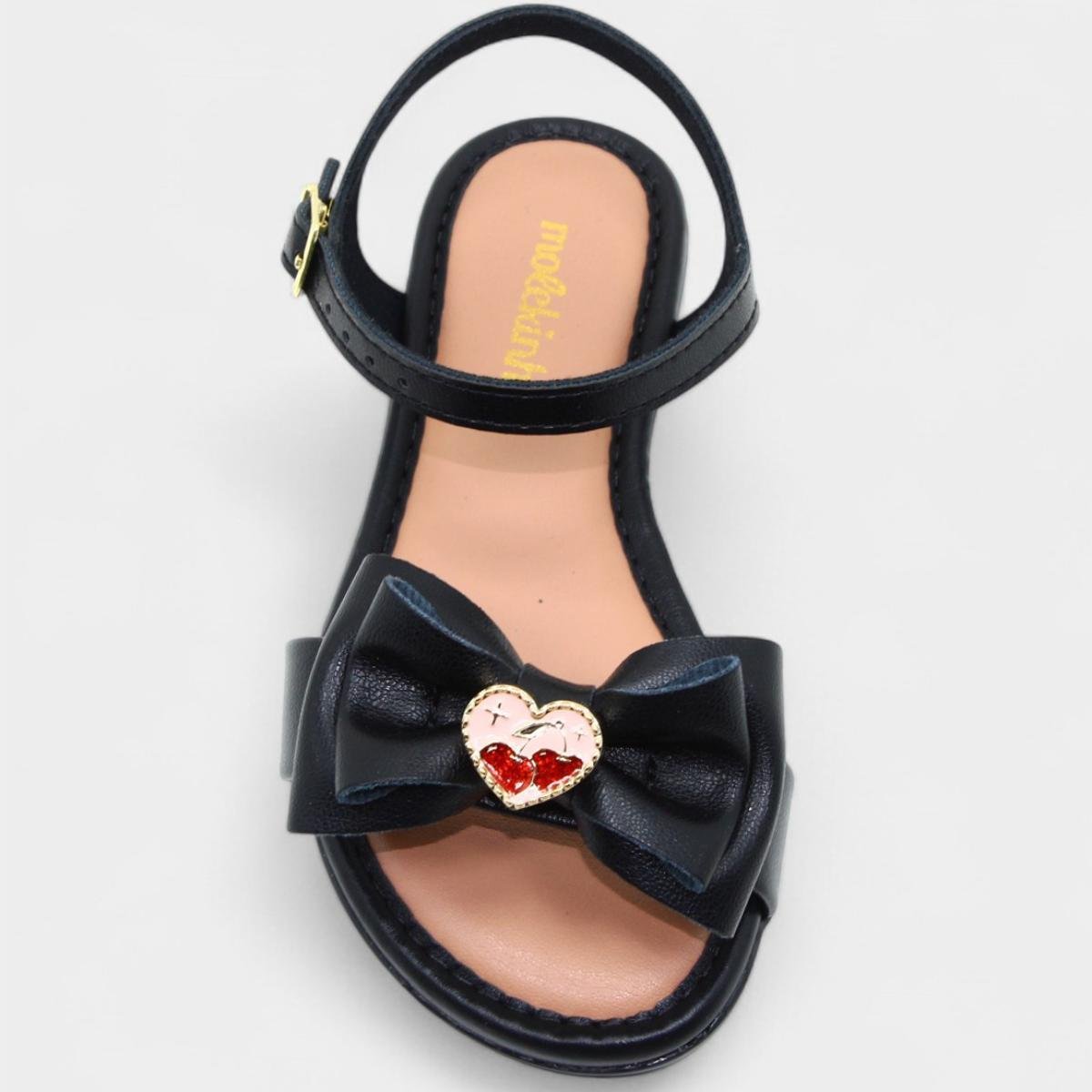 Sandália Infantil Molekinha Laço Detalhe - Preto Preto 3