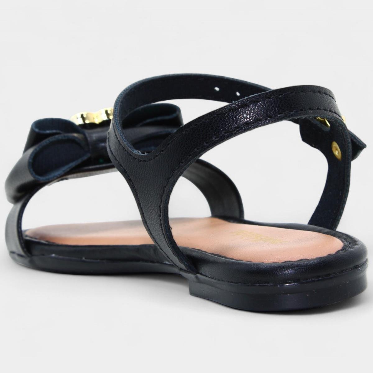 Sandália Infantil Molekinha Laço Detalhe - Preto Preto 4