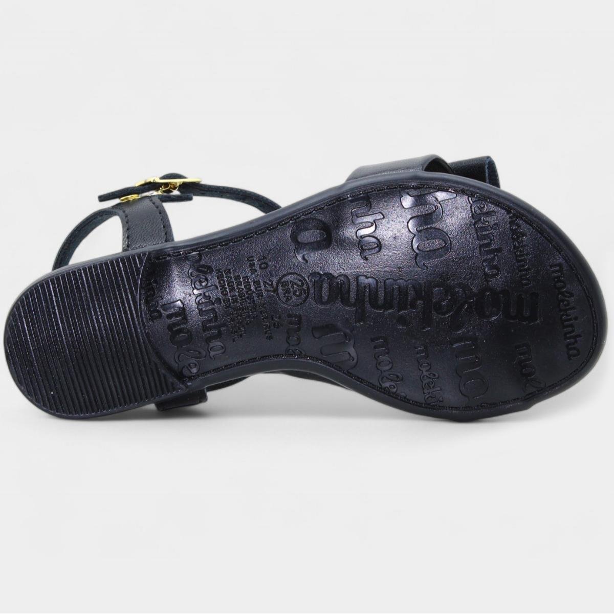 Sandália Infantil Molekinha Laço Detalhe - Preto Preto 5