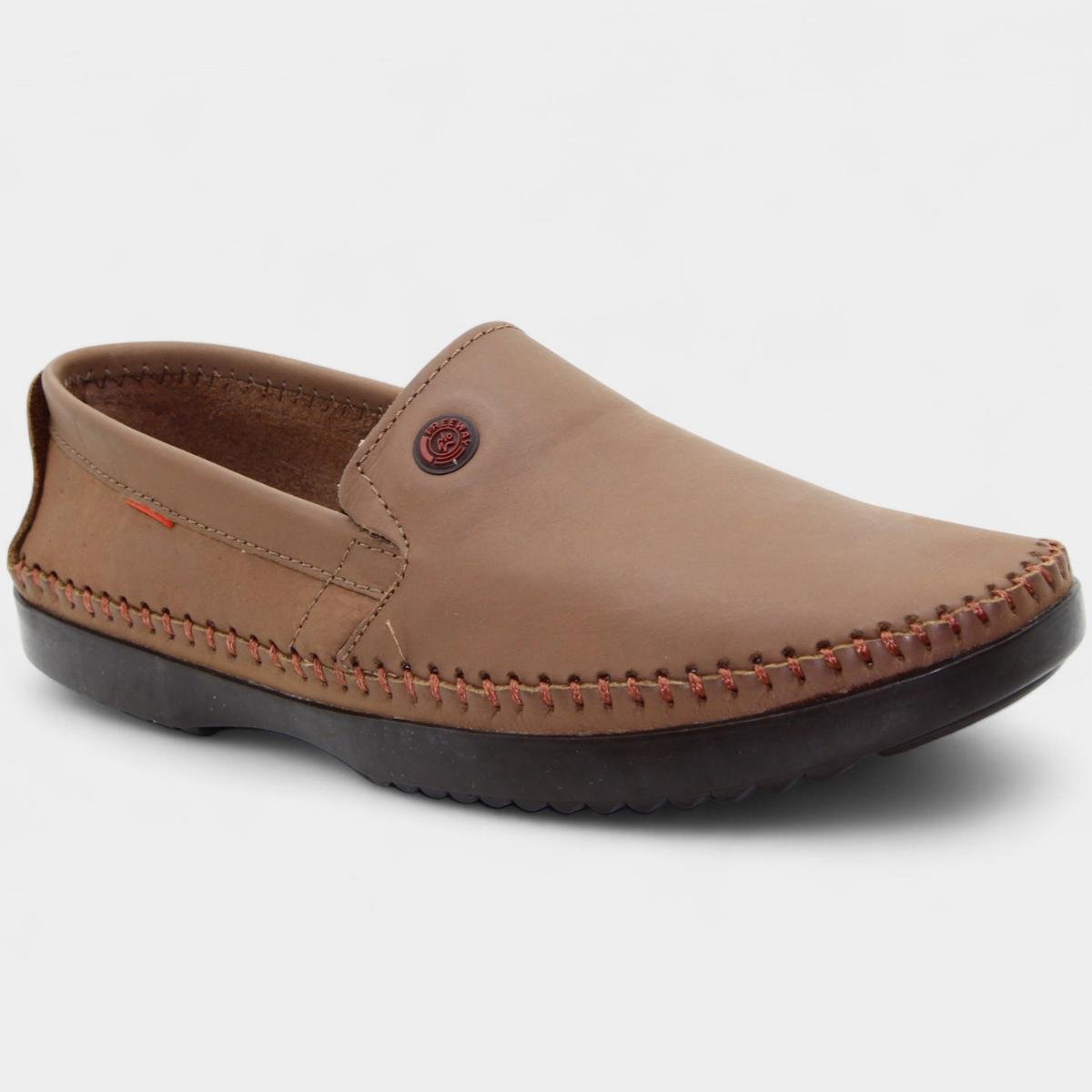 Mocassim Couro Freeway Logan X Masculino - Bege