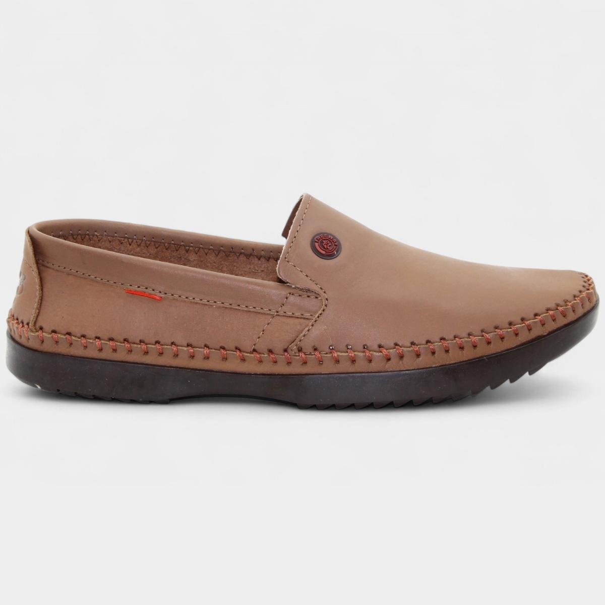 Mocassim Couro Freeway Logan X Masculino - Bege Bege 2