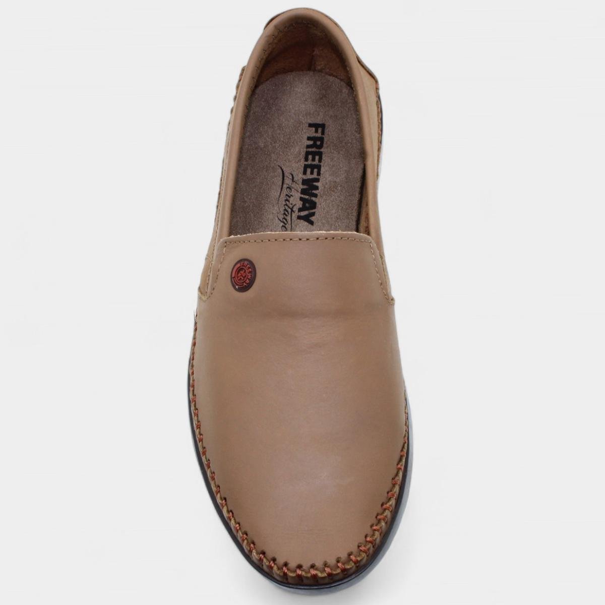 Mocassim Couro Freeway Logan X Masculino - Bege Bege 3