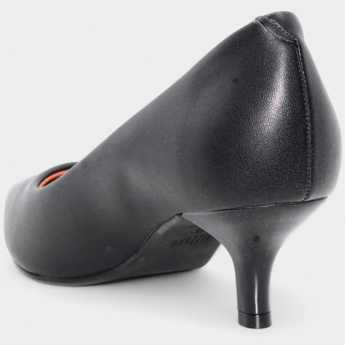 Scarpin Vizzano Salto Baixo Básico Bico Fino Feminino - Preto Preto 4