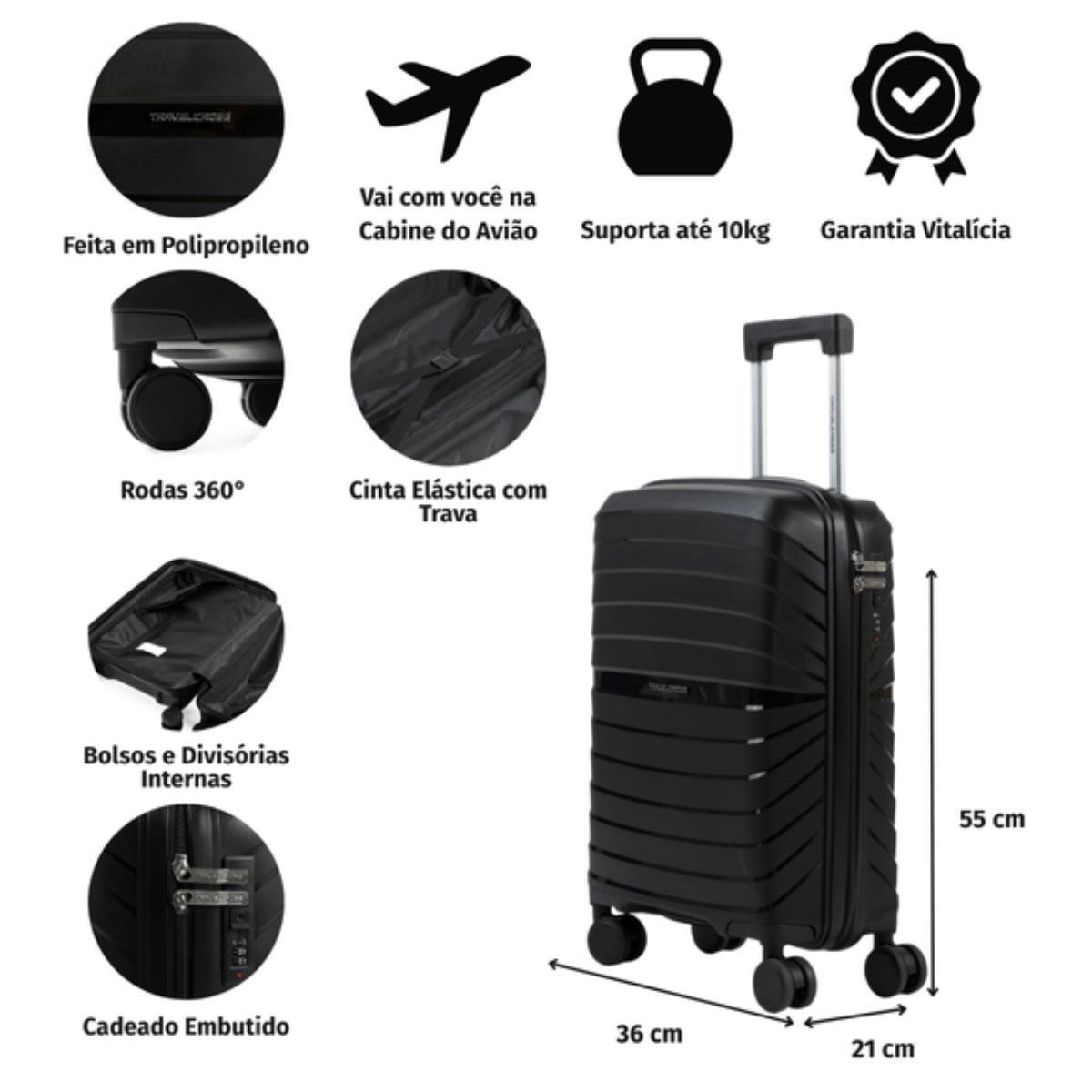 Mala de Viagem Bagaggio Rover 20 Polegadas - Off White Off White 7