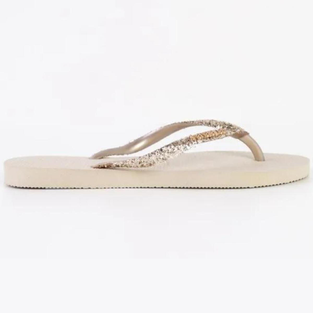 Chinelo Havaianas Slim Glitter II Feminino - Areia Areia 2