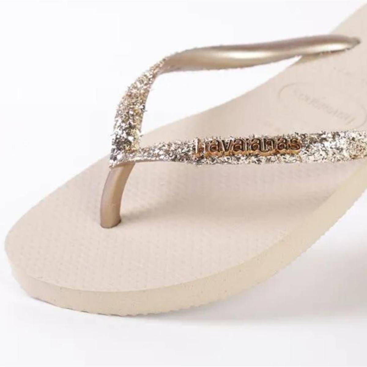 Chinelo Havaianas Slim Glitter II Feminino - Areia Areia 3