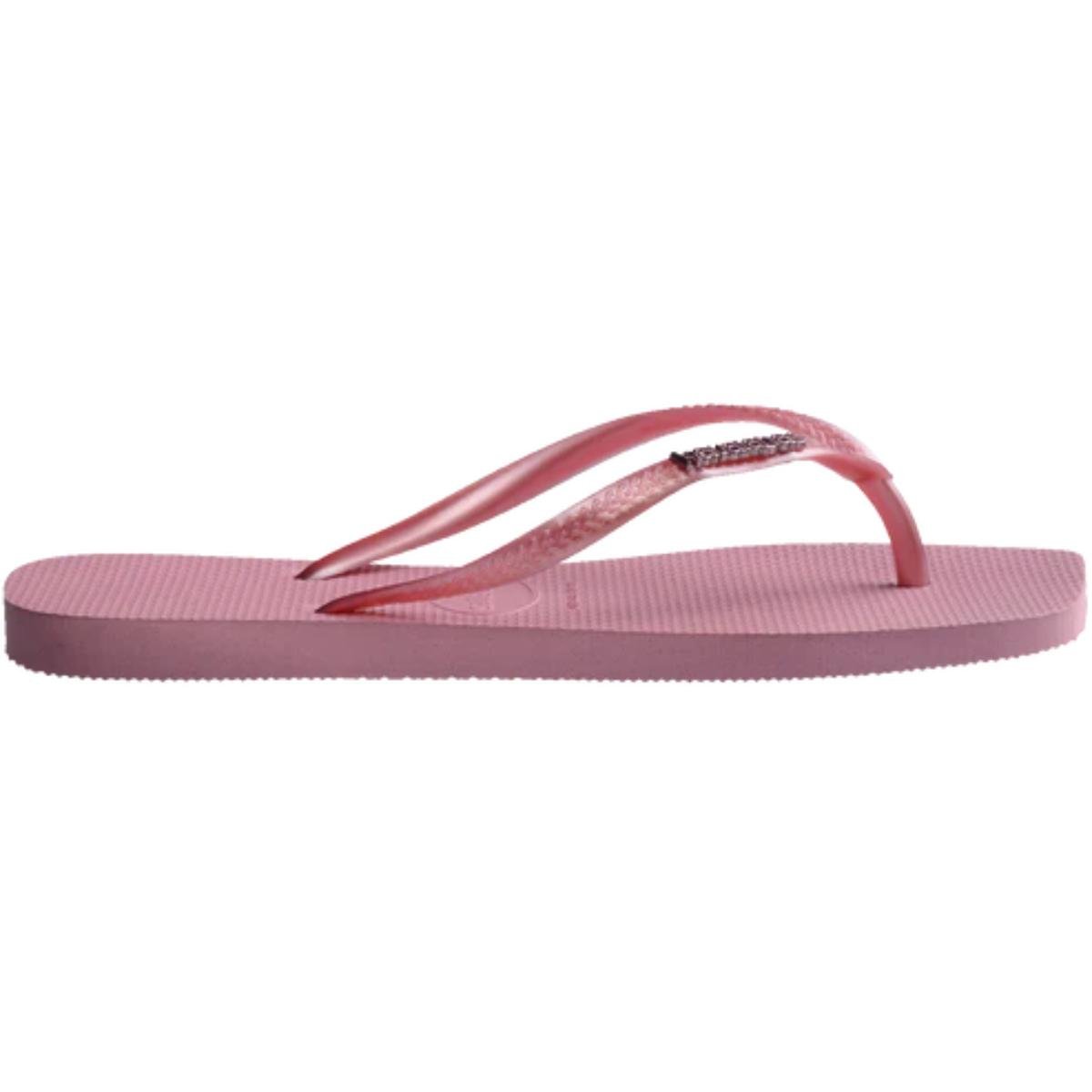 Chinelo Havaianas Slim Square Logo Metallic Feminino - Rosa Rosa 3