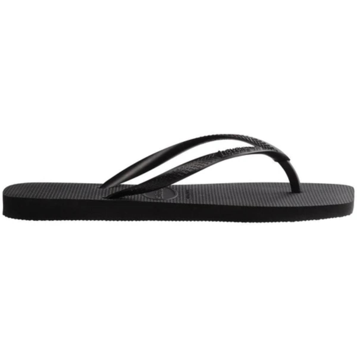 Chinelo Havaianas Slim Square Logo Metallic Feminino - Preto Preto 3