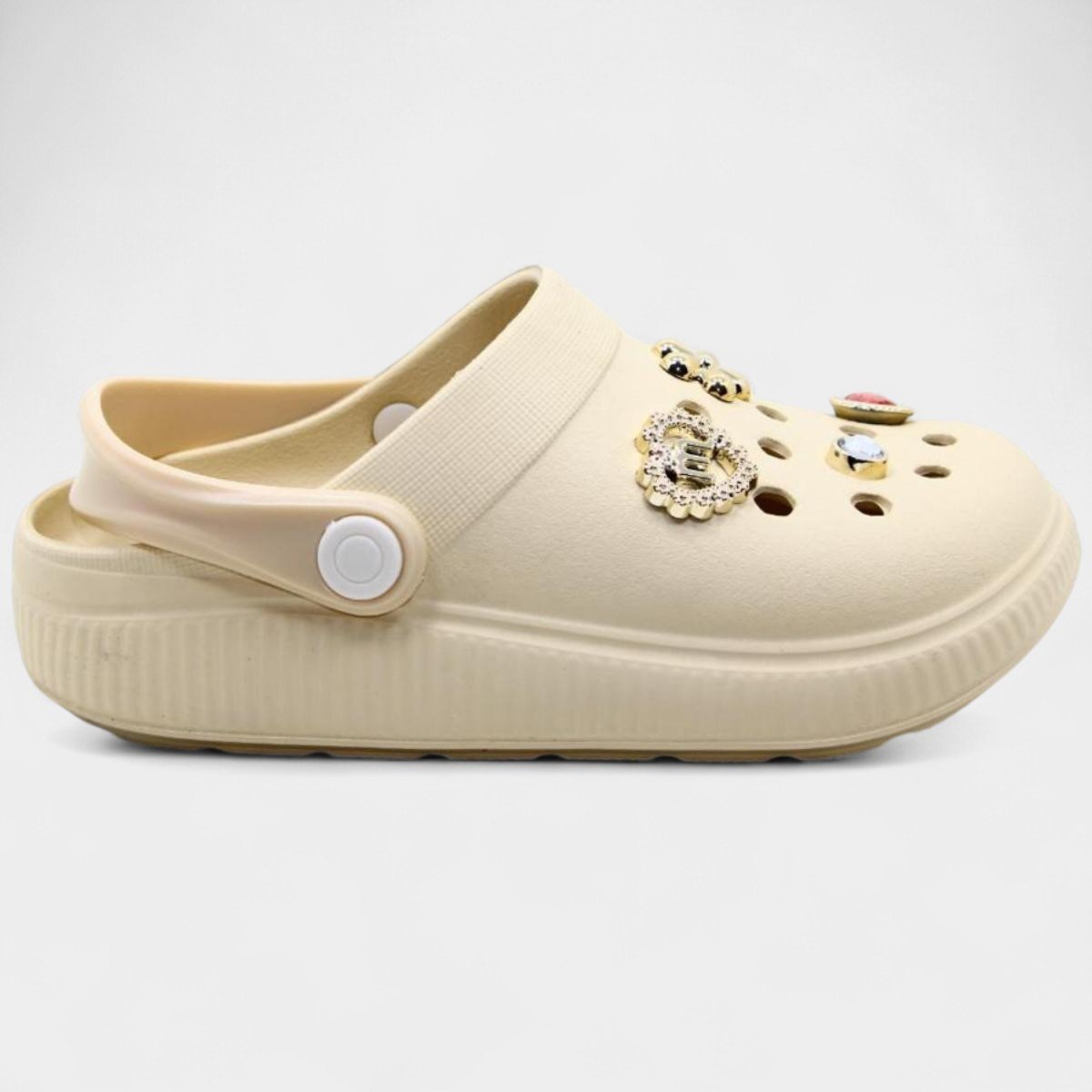 Babuche Infantil Molekinha Pins Menina - Creme Bege 2