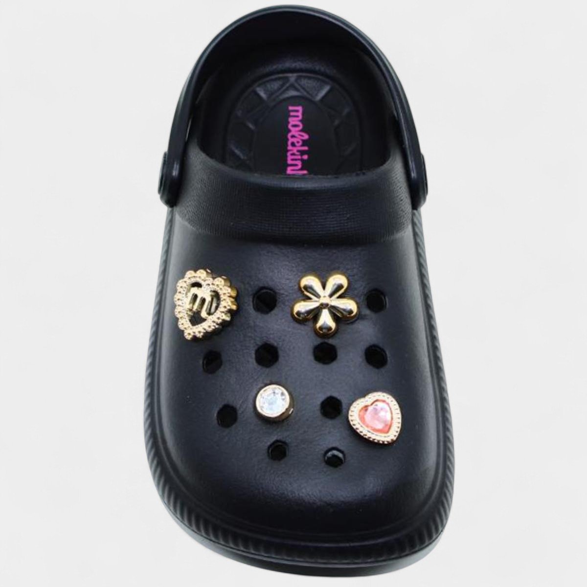 Babuche Infantil Molekinha Pins Menina - Preto Preto 3