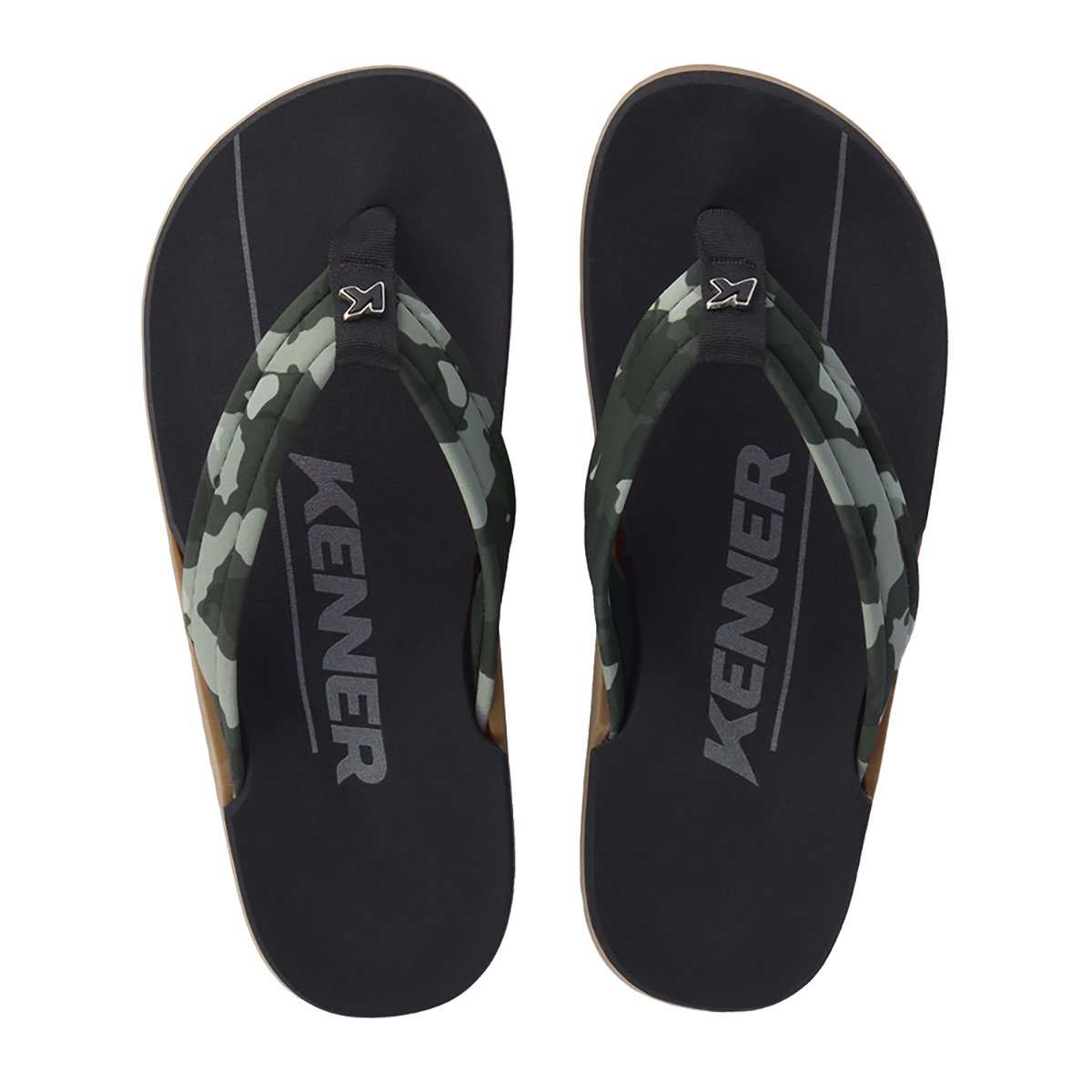 Chinelo Kenner Nk6 Pro Army Camuflado Masculino - Preto Preto 2