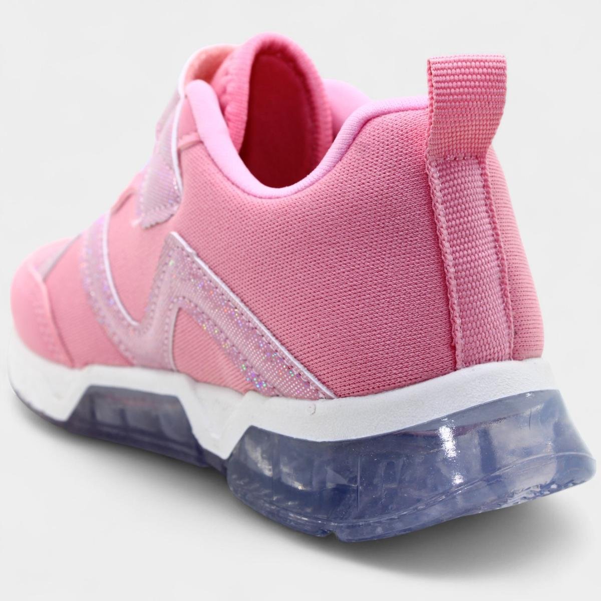Tênis Infantil Klin Light Led Detalhe Holográfico Menina - Rosa Rosa 4