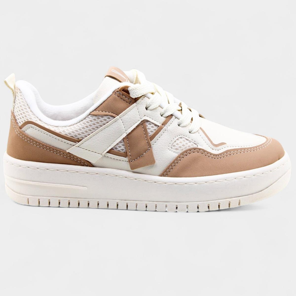 Tênis Vizzano Básico Feminino - Bege e Marrom Bege/Marrom 2