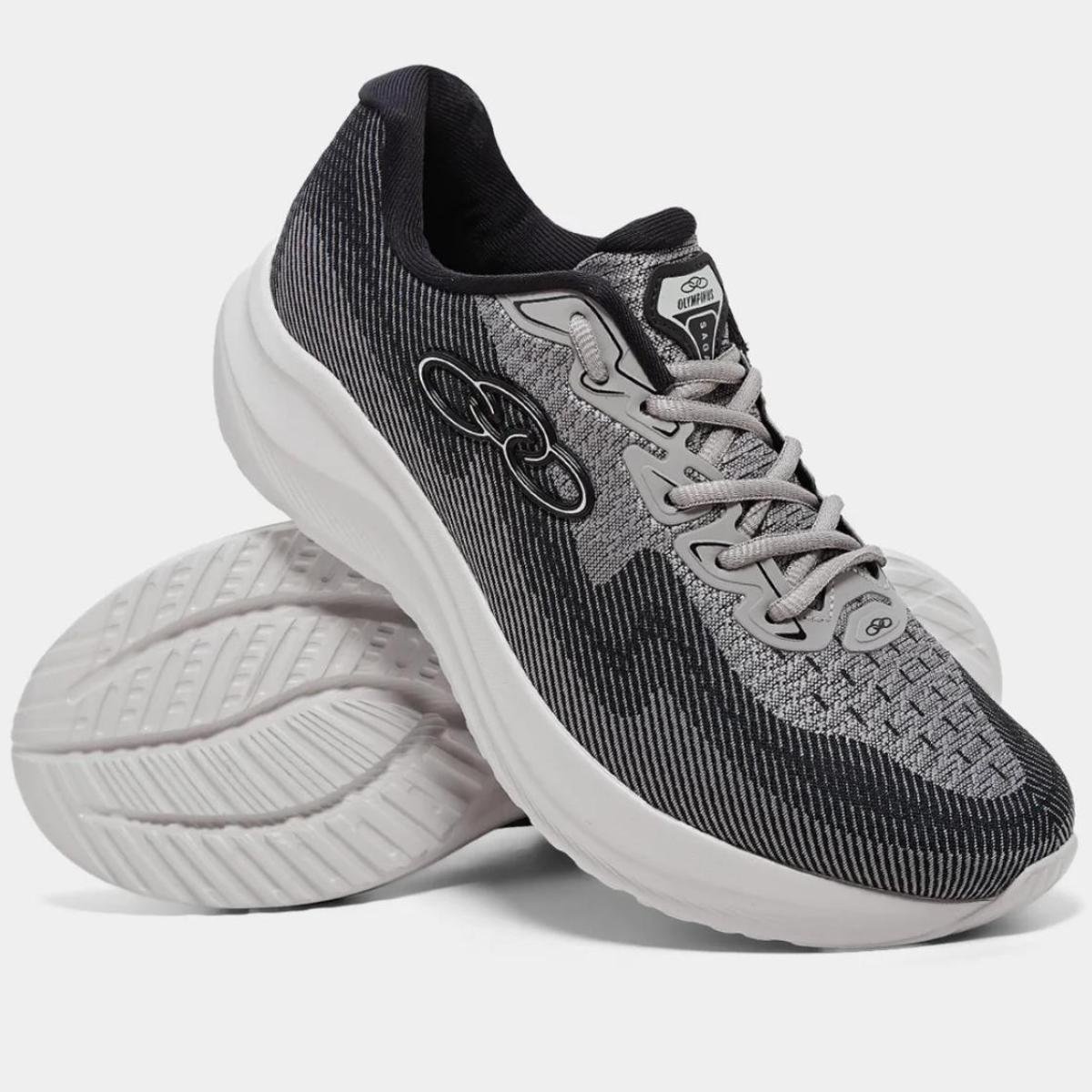 Tênis Olympikus Sagaz Masculino - Prata e Preto