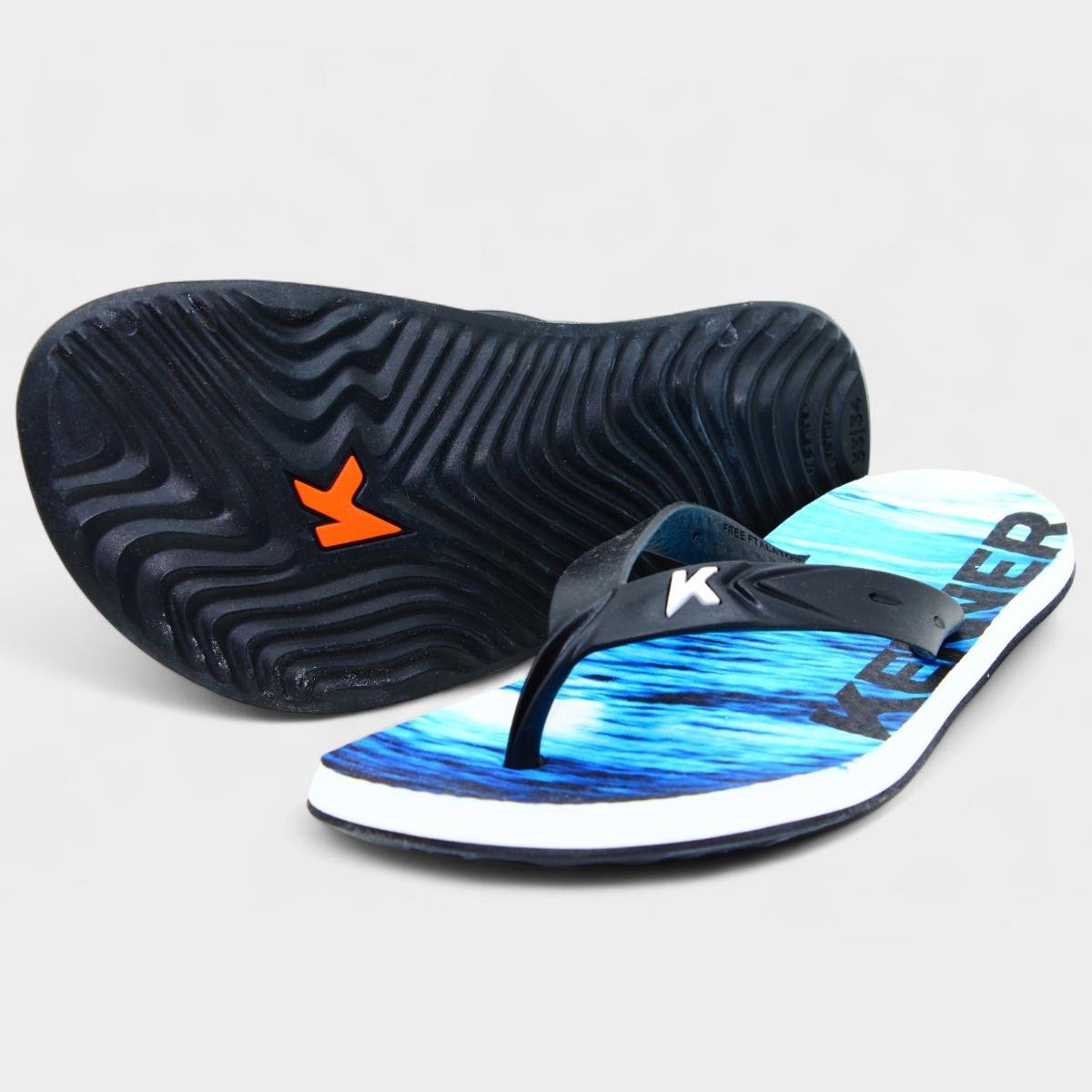 Chinelo Infantil Kenner Summer Surf Kids - Branco e Azul