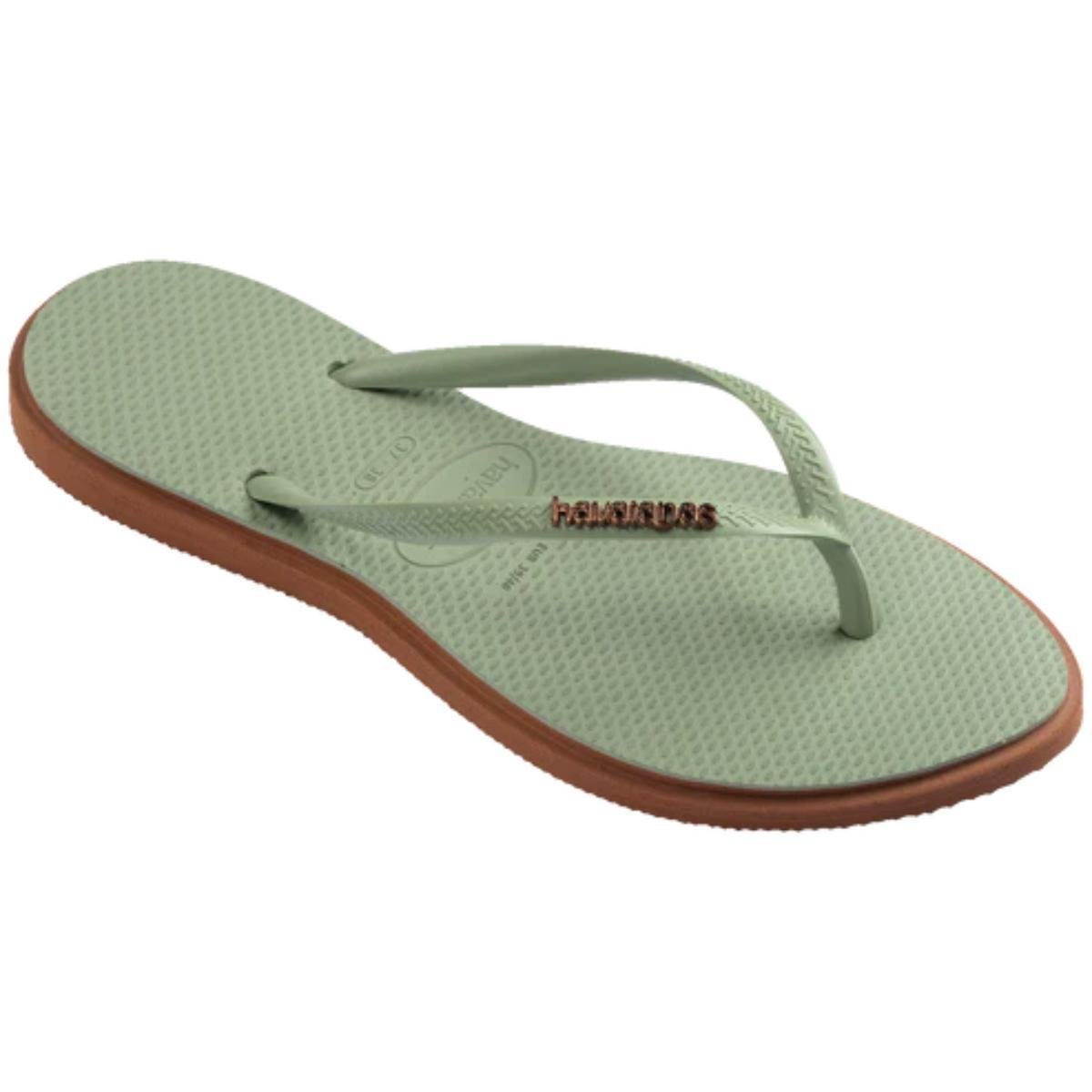 Chinelo Havaianas Slim Point Feminino - Verde e Marrom Verde/Marrom 2