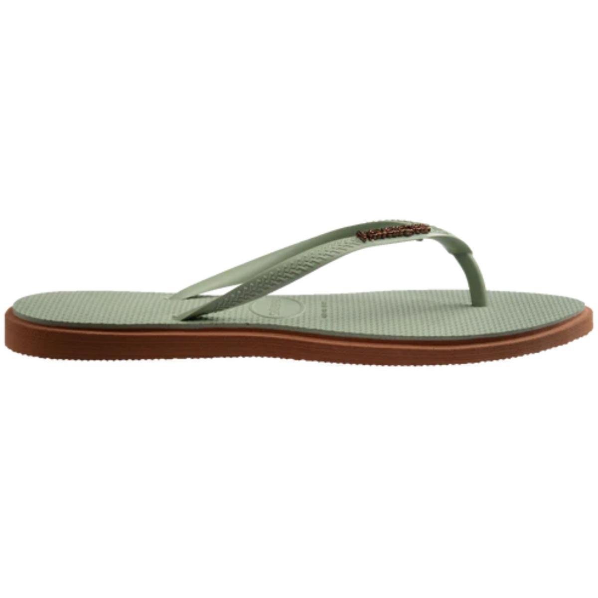 Chinelo Havaianas Slim Point Feminino - Verde e Marrom Verde/Marrom 3